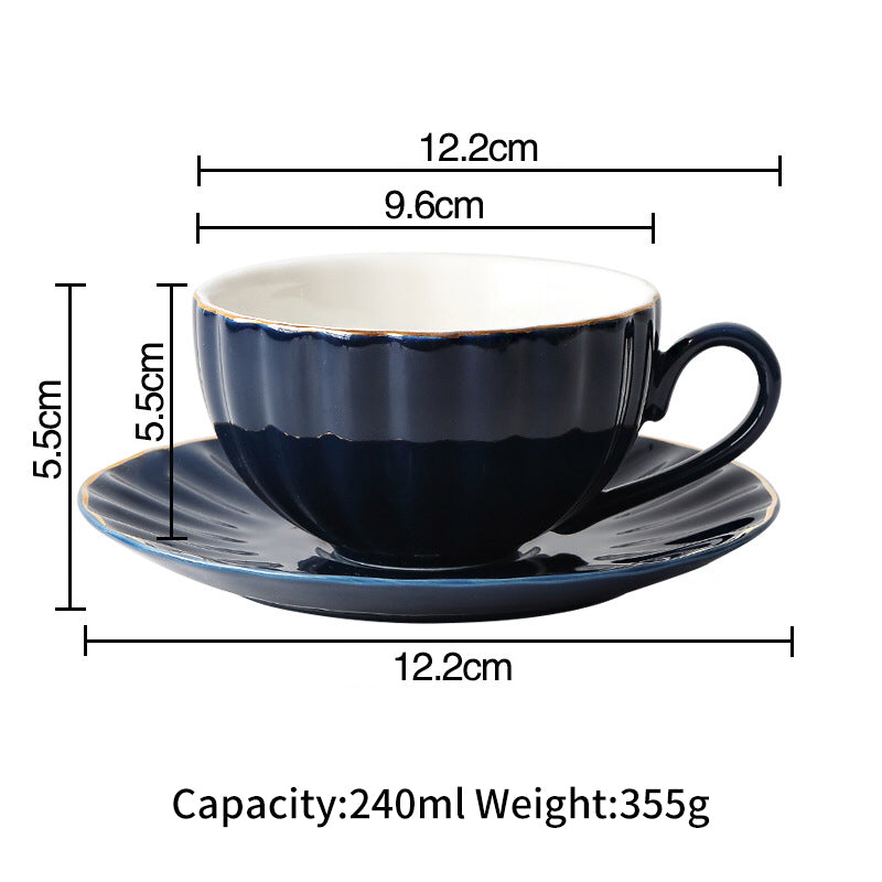 Nordic Style Simple Coffee Cup Set Creative Ceramic Coffee Cup British Afternoon Tea Cup Black Tea Cup Girl Heart