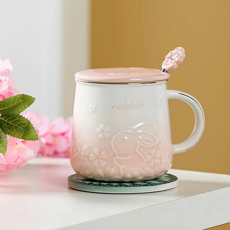 Year of the Rabbit Cherry Mug Ceramic Cup Coffee Cup