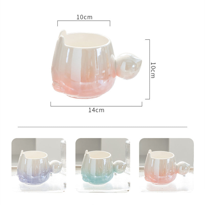 Gradual Change Rabbit Ceramic Mug Girls' Cute Cup High Beauty Couple Water Cup Office ins Coffee Cup