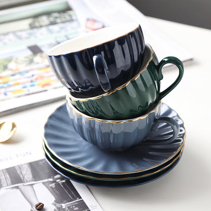 Nordic Style Simple Coffee Cup Set Creative Ceramic Coffee Cup British Afternoon Tea Cup Black Tea Cup Girl Heart