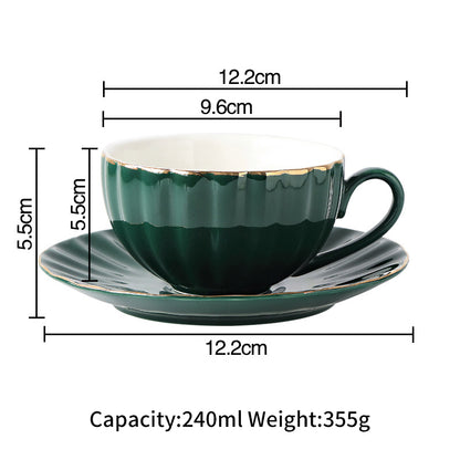 Nordic Style Simple Coffee Cup Set Creative Ceramic Coffee Cup British Afternoon Tea Cup Black Tea Cup Girl Heart