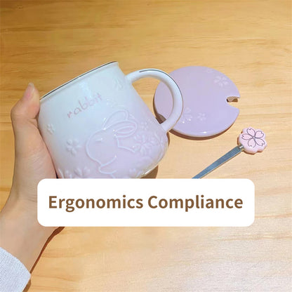 Year of the Rabbit Cherry Mug Ceramic Cup Coffee Cup