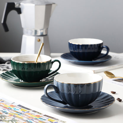 Nordic Style Simple Coffee Cup Set Creative Ceramic Coffee Cup British Afternoon Tea Cup Black Tea Cup Girl Heart