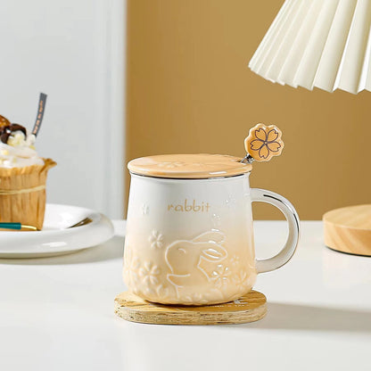 Year of the Rabbit Cherry Mug Ceramic Cup Coffee Cup