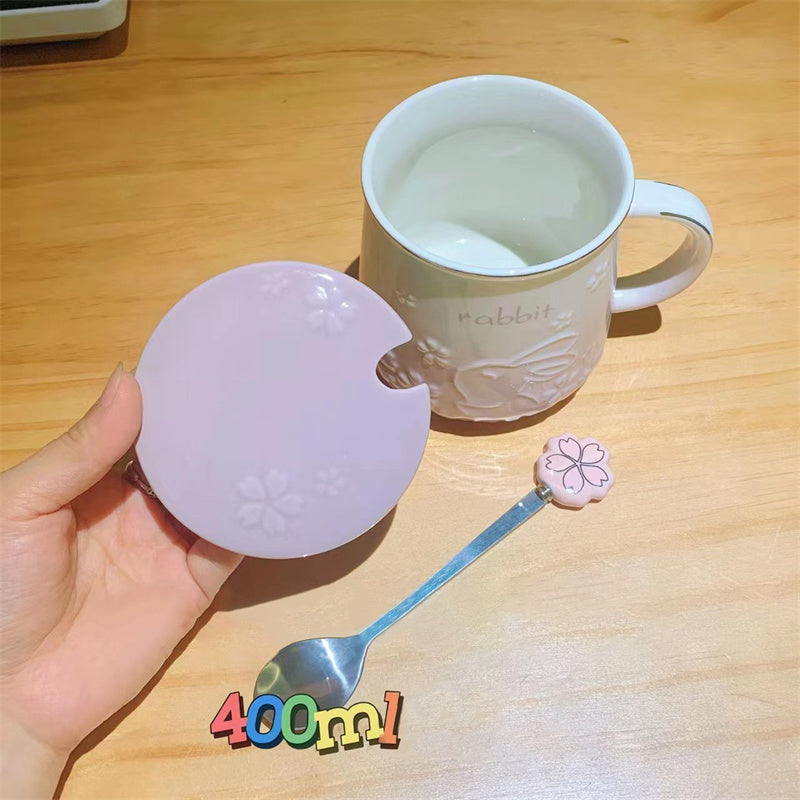 Year of the Rabbit Cherry Mug Ceramic Cup Coffee Cup