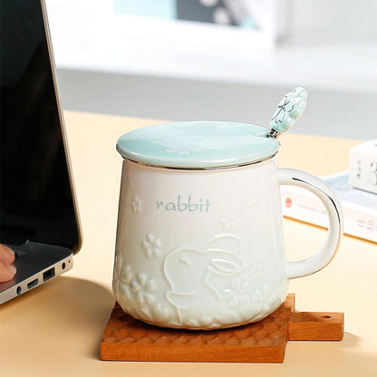 Year of the Rabbit Cherry Mug Ceramic Cup Coffee Cup